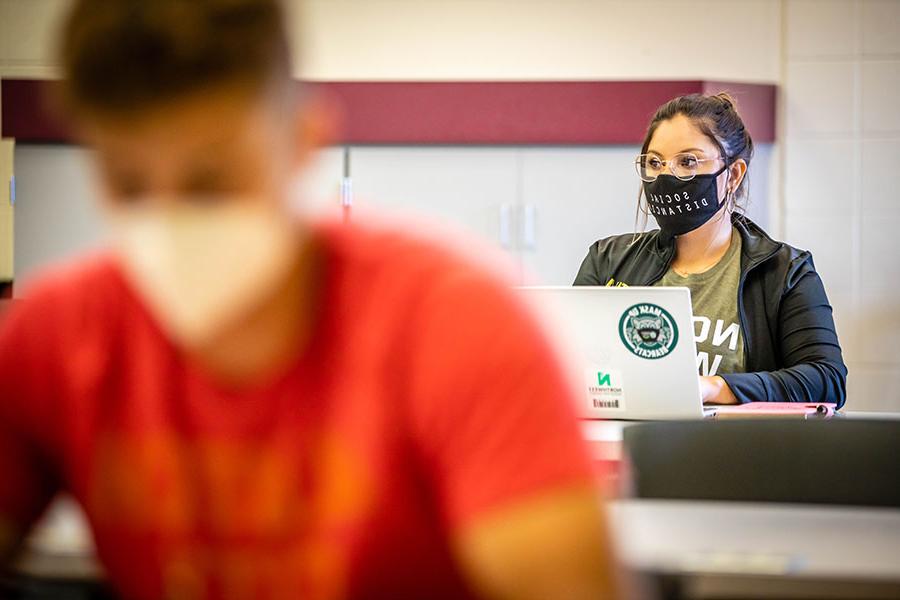 Northwest's mitigation measures throughout the pandemic have included a requirement of face coverings in classrooms. (Northwest Missouri State University photo) 